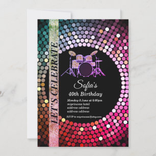 Invitation Discothèque, les années 70, musique, fête d'annive