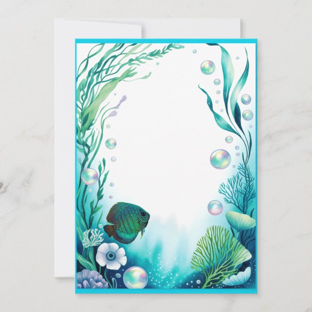 Invitation Discus Fish Aquarium Mariage Fis de mariage (Devant)