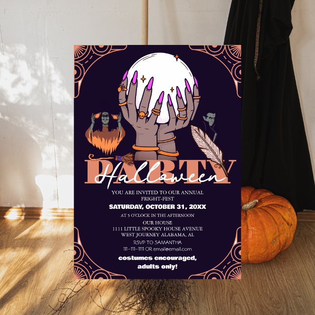Invitation Diseur de bonne aventure fete d'Halloween pour adu (Créateur téléchargé)