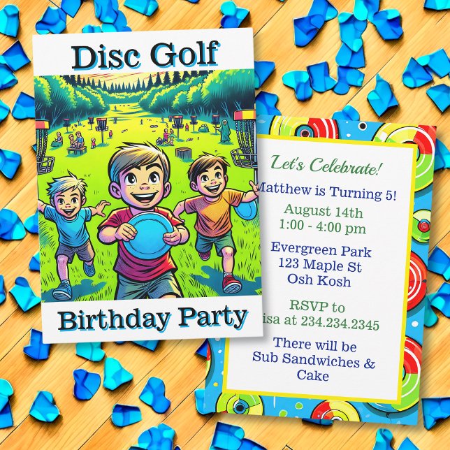 Invitation Disk Golf Boy's Birthday Party (Créateur téléchargé)