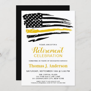 Invitation Dispatcher Thin Gold Line Retraite personnalisée