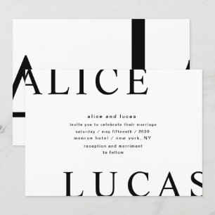 Invitation Disposition ultra moderne Élégant Mariage Monogram