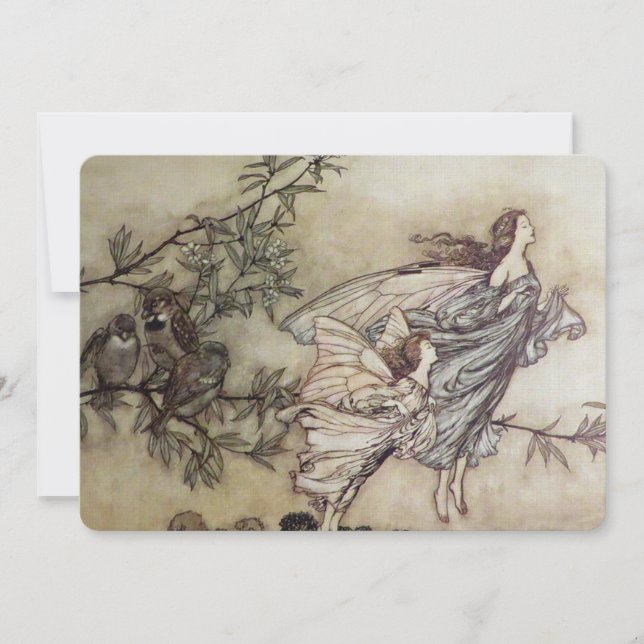 Invitation « Dispute des fées avec les oiseaux » par Arthur R (Devant)