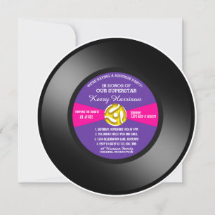 Invitation Disque 45 Tours Vinyle Label Violet Soirée Surpris