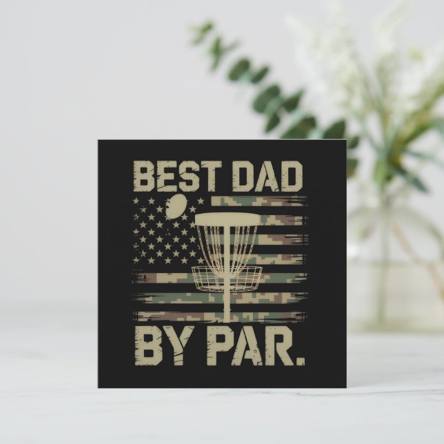 Invitation Disque de Golf Frisbee Meilleur Papa Par Camo Drap (Debout devant)