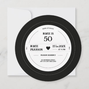Invitation Disque Vinyle Ancien Anniversaire Jalons