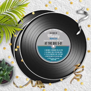 Invitation Disque vinyle Blue Label Soirée surprise
