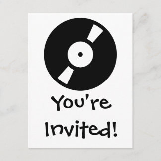 Invitation disque vinyle rétro