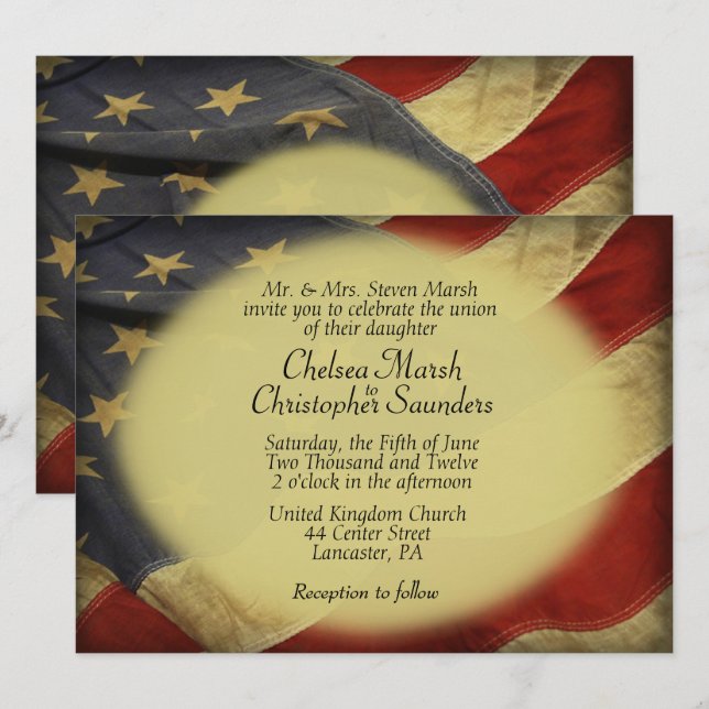 Invitation Distorsion du drapeau américain (Devant / Derrière)