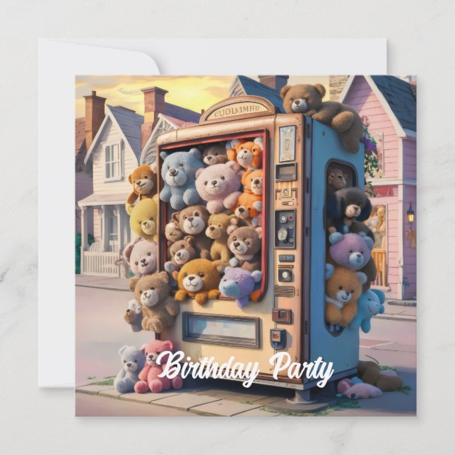 Invitation Distributeur rempli de nounours (Devant)