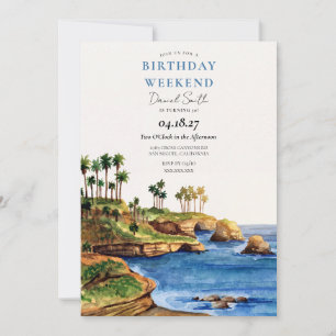 Invitation d'itinéraire d'anniversaire de la côte