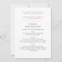Invitation d'itinéraire d'anniversaire de week-end