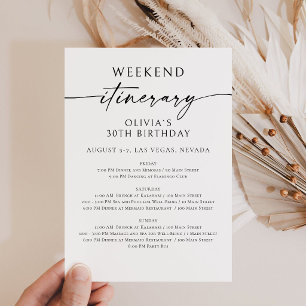 Invitation d'itinéraire d'anniversaire de week-end