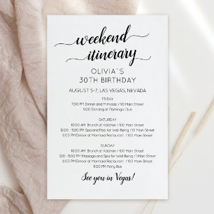 Invitation d'itinéraire d'anniversaire de week-end