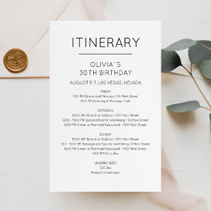 Invitation d'itinéraire d'anniversaire de week-end