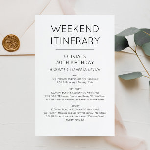 Invitation d'itinéraire d'anniversaire de week-end