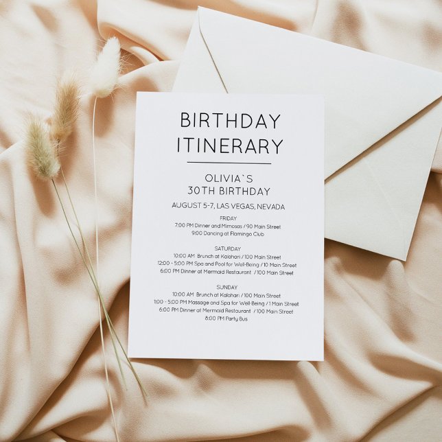 Invitation d'itinéraire d'anniversaire de week-end (Créateur téléchargé)