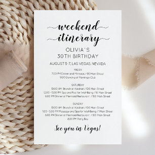 Invitation d'itinéraire d'anniversaire de weekend
