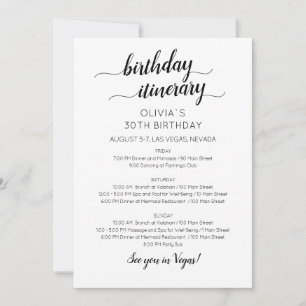 Invitation d'itinéraire d'anniversaire minimaliste