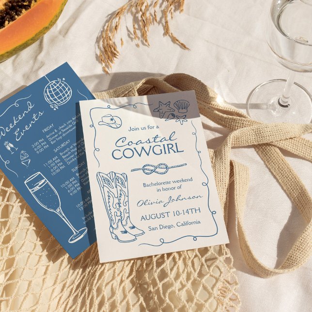 Invitation d'itinéraire de Bachelorette Cowgirl Cô (Créateur téléchargé)