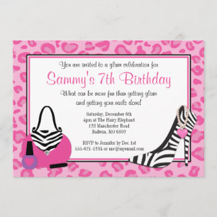 Invitation Diva Glam fête d'anniversaire