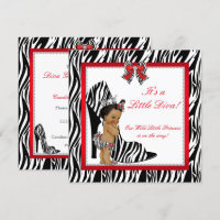 Diva Zèbre Princesse Fille Baby Shower Ethnique