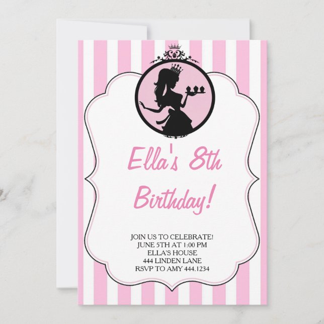 Invitation Divalicious Princess Anniversaire (Devant)