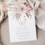 Invitation Divine Blush Rose Roses 90e fête d'anniversaire<br><div class="desc">Divine Blush Rose Roses 90e Anniversaire Invitation de fête Disponible en Digital Invitation Femme 90e Ninetieth Anniversaire Invitation de fête Voir la collection correspondante dans Niche et Nest Store</div>