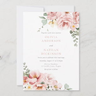 Invitation Divine Blush & Sage Mariage élégant
