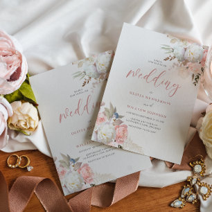 Invitation Divine Blush & White Floral Mariage