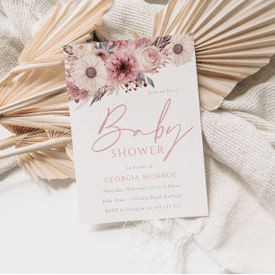 Invitation Divine Boho Blush & Baby shower Rose