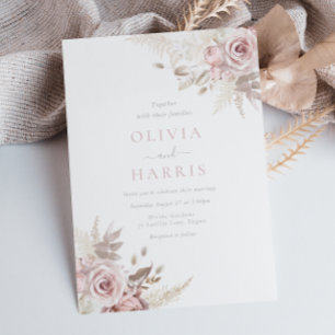 Invitation Divine Dusty Rose Blush & Ivory Trending Mariage