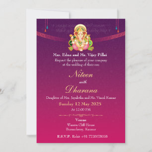 Invitation divine Mariage indienne