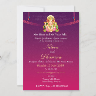 Invitation divine Mariage indienne