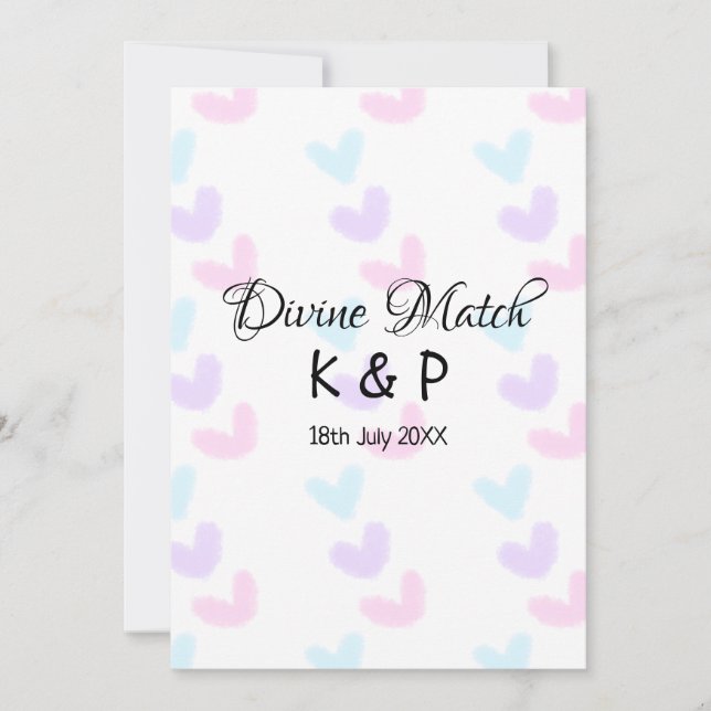 Invitation Divine match ajouter nom de couple lettre motif co (Devant)