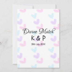 Invitation Divine match ajouter nom de couple lettre motif co