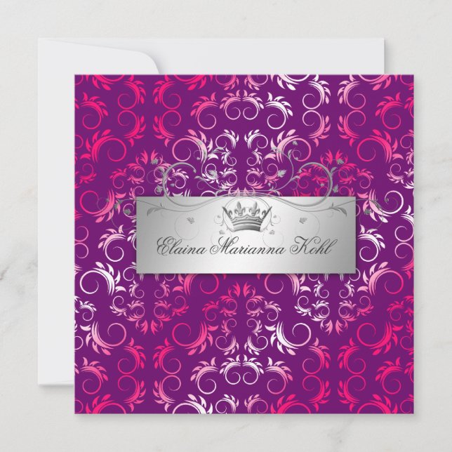 Invitation Divine rose 311| Purple Sweet 16 (Devant)
