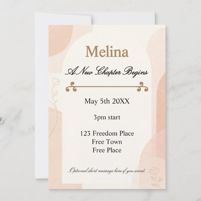 Invitation Divorce Party New Chapter Celebration (Devant)