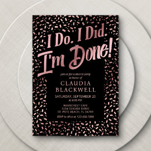 Invitation Divorce Rose Gold Confetti