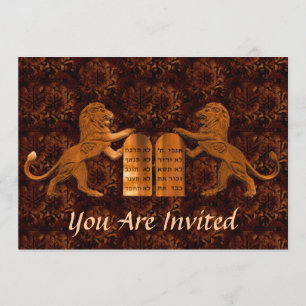 Invitation Dix commandements et Lions Bar/Bat mitzvah