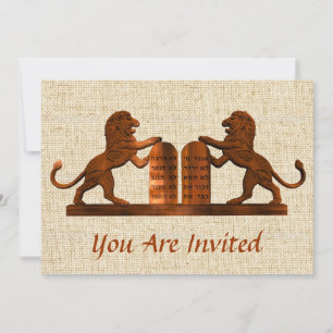 Invitation Dix commandements et Lions Bar/Bat mitzvah