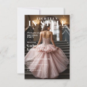 Invitation Dix-huit dans le style rose blush 18e anniversaire