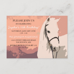 Invitation Dixième anniversaire du Motif de White Pony Horse