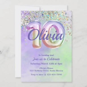 Invitation Dixième anniversaire, Tie Dye, dix, Parties scinti
