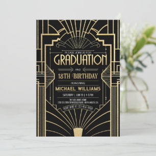 Invitation do-it-yourself 18e anniversaire Graduation Art Déc