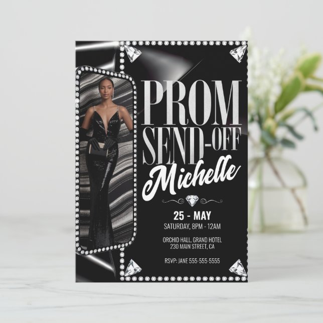 Invitation do-it-yourself Elegant Prom Envoyer La Diplôme Pho (Debout devant)