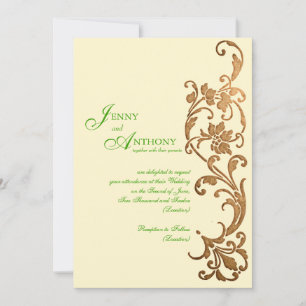 Invitation do-it-yourself Simplicité élégante en Emeraude et