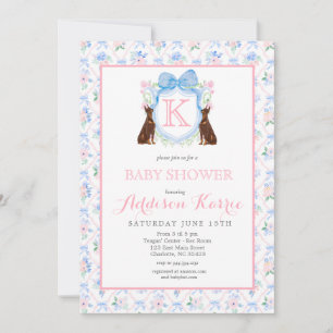 Invitation Doberman chien Monogram Crest Baby shower Invitati