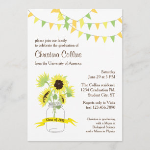 Invitation d'obtention du diplôme de tournesols