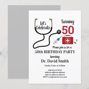Invitation Docteur, Infirmière, anniversaire Médicale
